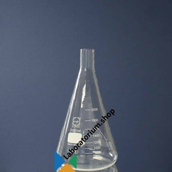 Cultuurkolf 2000 mL SCHOTT DURAN, in Erlenmeyer vorm, rechte hals