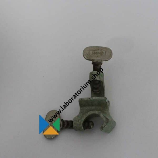Dubbelklem 16 mm cross type, hoek 90°, gietijzer met messing schroeven