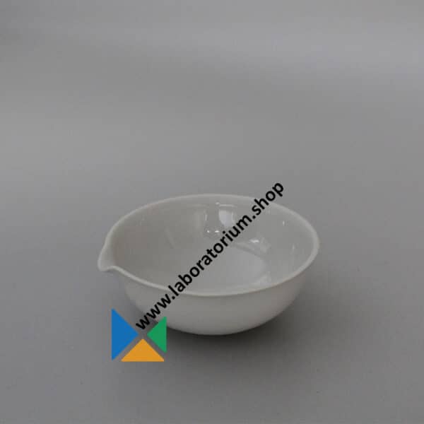 Indampschaal 170 mL porselein, 105x42 mm, ronde bodem, met tuit
