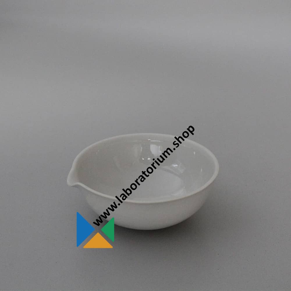 Indampschaal 20 mL porselein, 50x20 mm, ronde bodem, met tuit