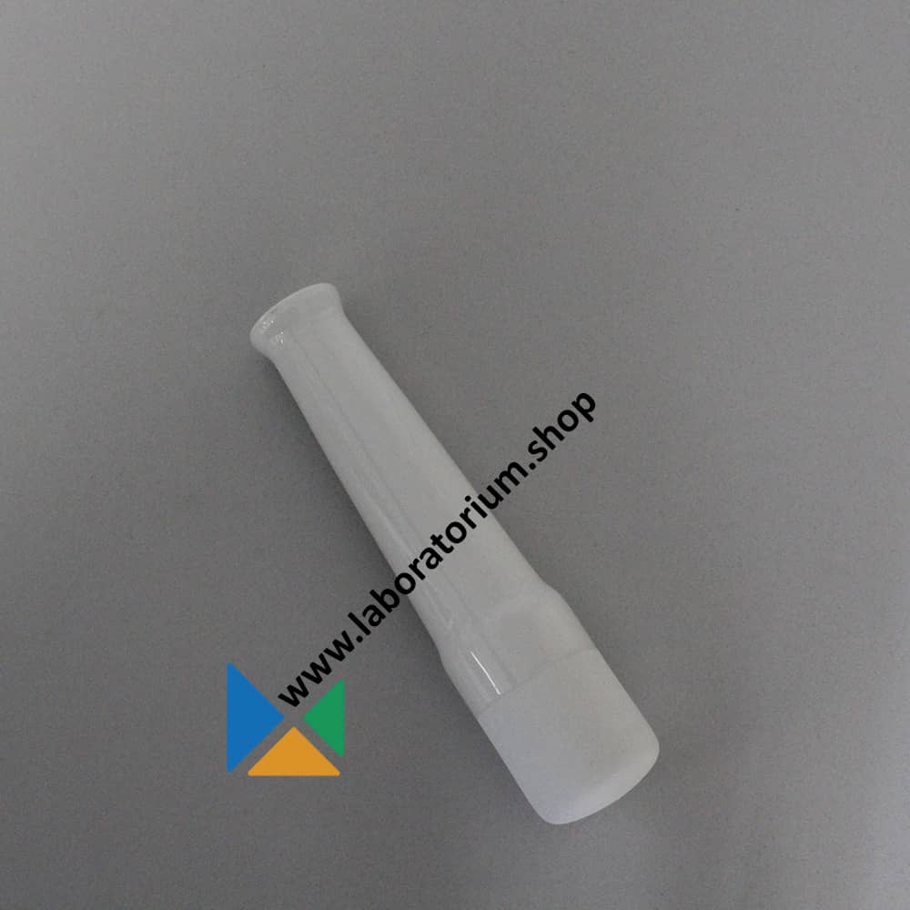 Stamper 34 mm porselein, Franse vorm, lengte 140 mm, ongeglazuurd