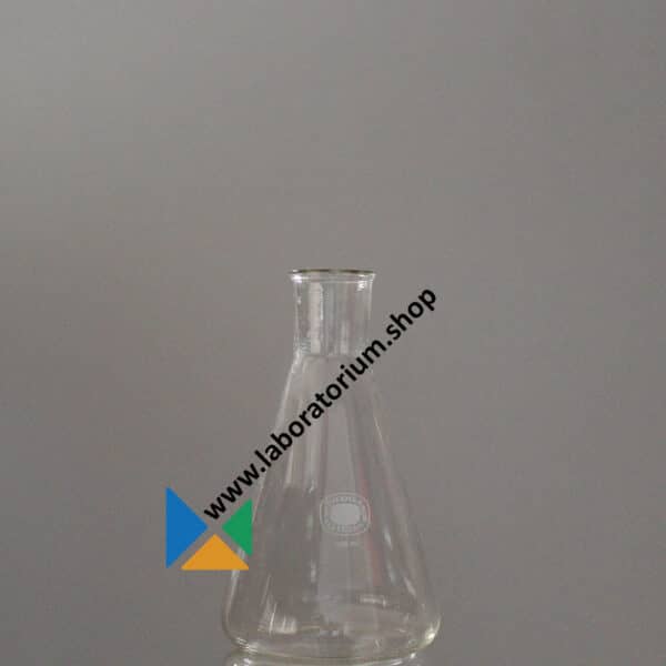 Erlenmeyer smalle hals, omgelegde rand, zonder maatverdeling