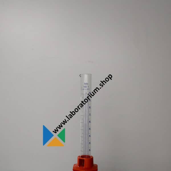Maatcilinder hoog model, klasse B, blauw, met plastic voet